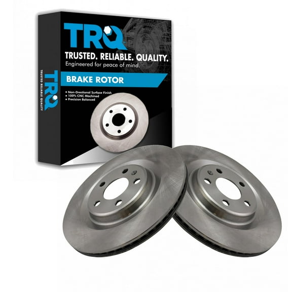 TRQ Rear Disc Brake Rotor LH RH Kit Pair Set of 2 for Audi New