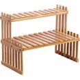 thumbnail image 1 of LAICAIW Countertop Bamboo Plant Shelf Bamboo Flower Pot Stand Balcony Flower Rack Cabinet Organizer Multi-Function DIY Desktop Storage Rack for Living Room Bedroom Kids Room, 1 of 7