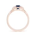 thumbnail image 2 of ANGARA Natural Blue Sapphire Crossover Engagement Ring with Leaf Motifs in 14K Rose Gold for Women (Size-5mm) | September Birthstone, Anniversary, Jewelry Gift for Women | Natural Sapphire Ring, 2 of 10