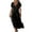 Black, variant on UVEASISHA Linen Casual Dresses for Women Flowy V Neck Short Sleeve Solid Maxi Dress 2025 Lightweight Comfy Beach Sundress Black L