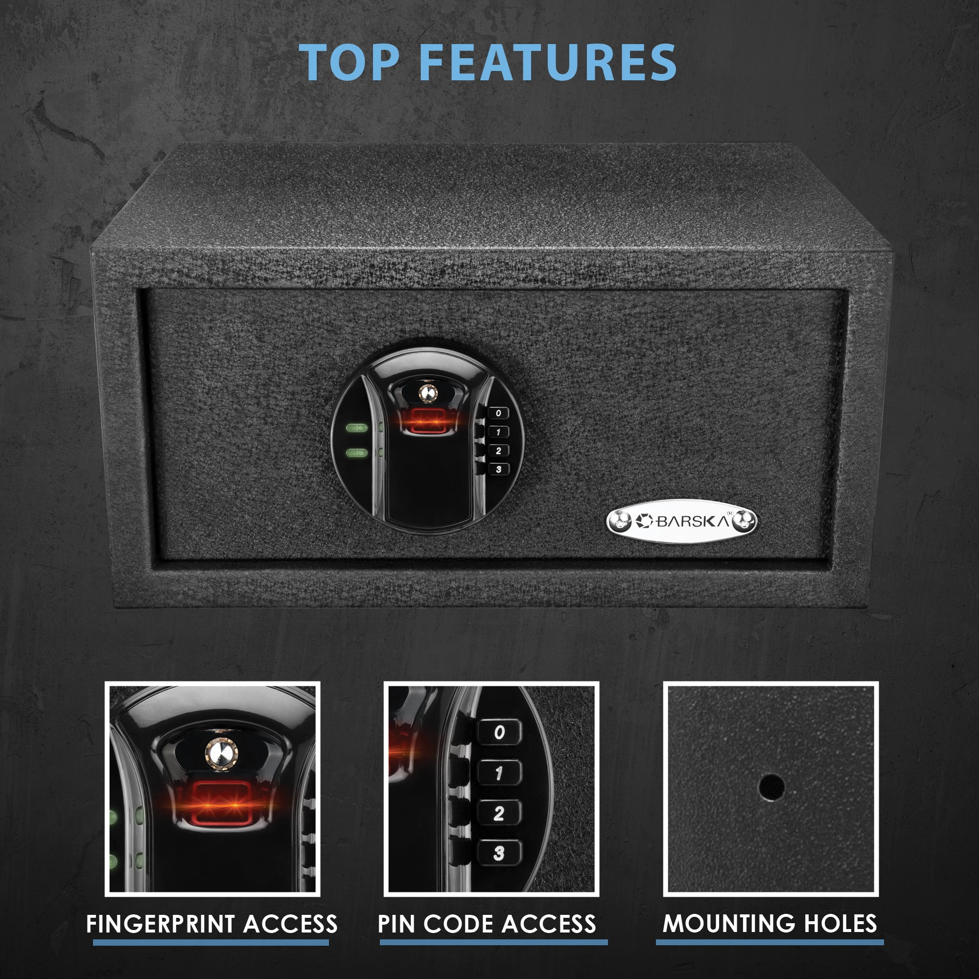 Barska HQ100 Biometric Keypad Safe