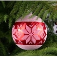 thumbnail image 2 of 3.15-inch Glass Handpainted Christmas Ornaments Set of 6 Hanging Nordic Pattern White - Red Christmas Tree Ornaments Mini Ornaments for Xmas Decoration Glass Ball Holiday Ornaments, 2 of 5