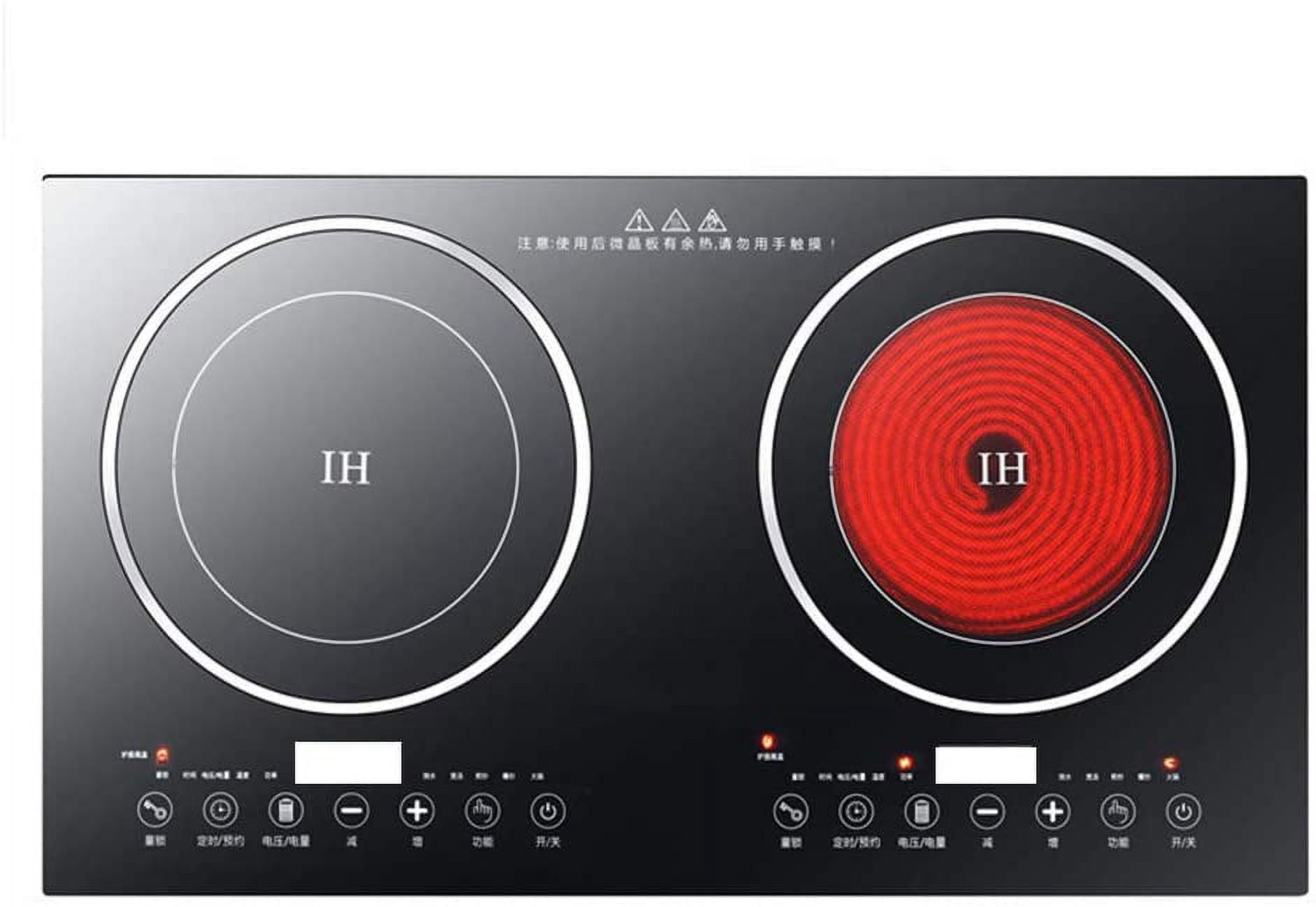FETCOI, Portable Double Induction Cooktop Portable Electric Cooker Cooktop Countertop Digital Electric Countertop