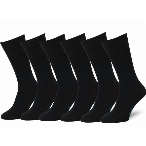 Calcetines de vestir Easton Marlowe negros para hombre 6-9 (3-1), paquete de 6