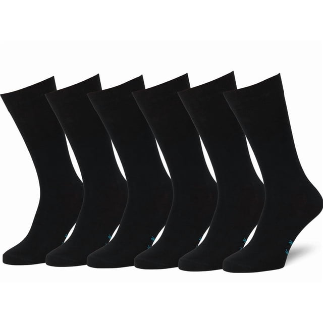 Calcetines de vestir Easton Marlowe negros para hombre 6-9 (3-1), paquete de 6
