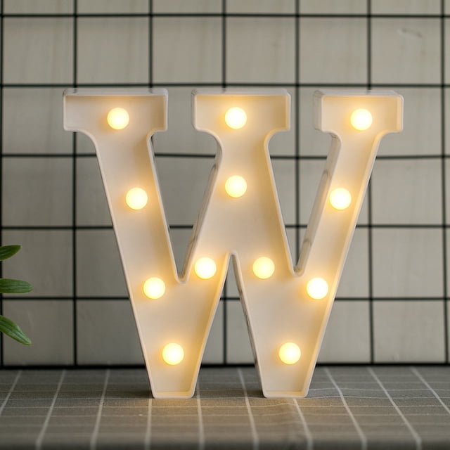 LED Marquee Letter Lights Sign, Light Up Alphabet Letter for Home Party Wedding Decoration(W)