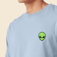 thumbnail image 5 of Dalix Alien Embroidered Cotton Classic Fit Long Sleeve Crewneck Tee Shirt Mens in Baby Blue XL X-Large, 5 of 5
