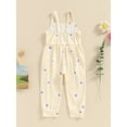 thumbnail image 6 of Suealasg Toddler Girls Overalls Jumpsuit Sleeveless Floral Print Spaghetti Strap Romper Pants 1-5 Years Kids Girls Summer One Piece Playsuit, 6 of 9