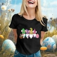 thumbnail image 2 of Fvwitlyh T-Shirts pour Femmes Coupe Ample Mode pour Femmes pour Hauts Décontractés Manches Courtes Col Rond T-Shirt T-Shirt Imprimé Haut Ample Noir, TTG, 2 of 5