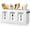 White, variant on Wood Flatware Organizer, Rustic Utensil & Silverware Holder for Forks, Spoons, Knives, Farmhouse Kitchen Cutlery Caddy Bin Countertop - White