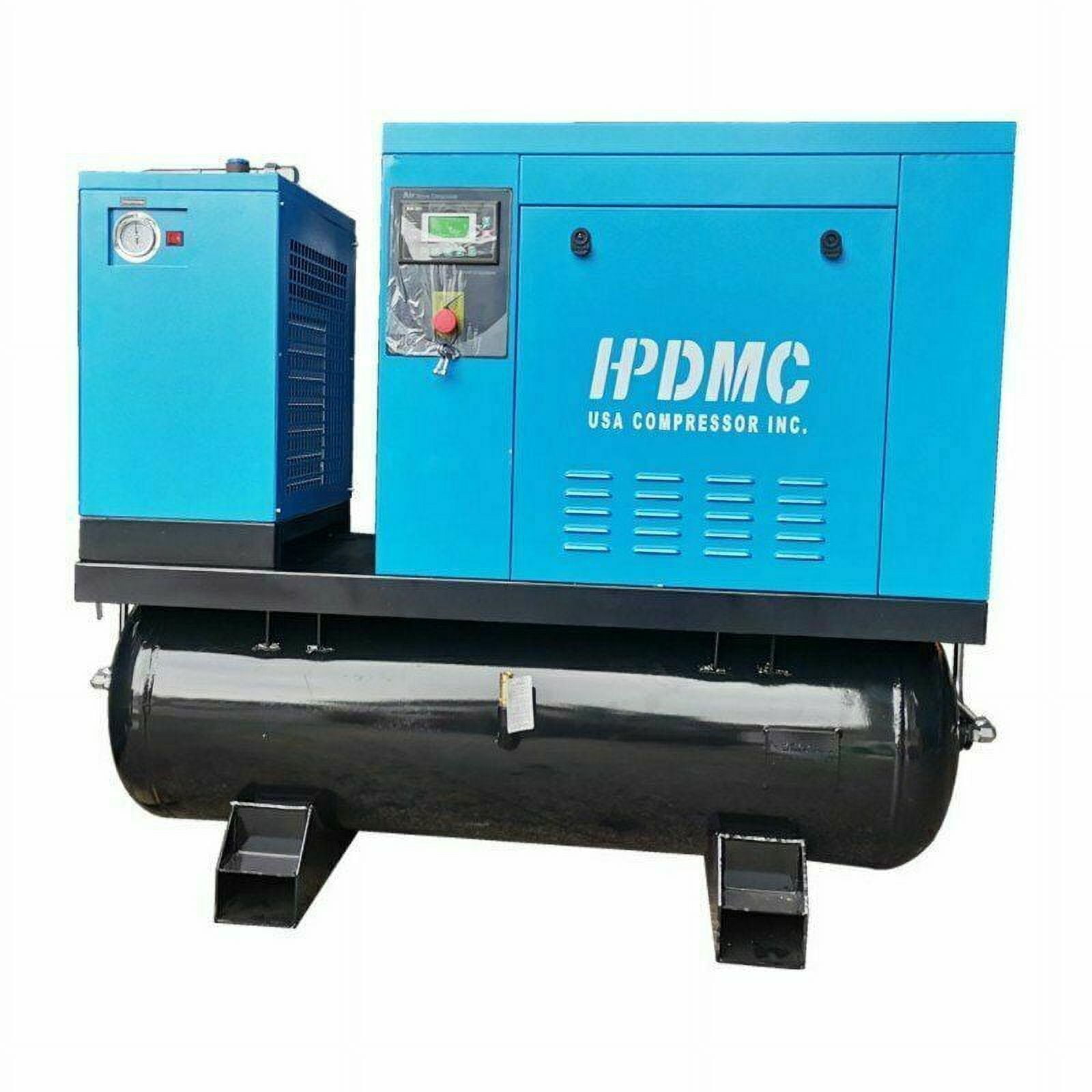 460v 3-Phase 10HP Rotary Screw Air Compressor With 80 Gal. ASME Tank + Refrigerated Air Dryer