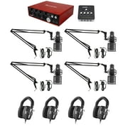 4-Person Podcasting Kit w/Scarlett Interface+Beyerdynamic DT-150-250 Headphones