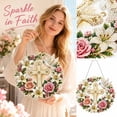 thumbnail image 2 of Cross, Flowers & Dove Diamond Art Hanging Ornament Kit, Relaxing Faith Peace DIY Diamond Craft Kit, Sparkling Rhinestone Lily Rose Dove Cross Wall Hanging Decor, 2 of 8