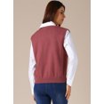 thumbnail image 4 of DARING DIVA Women's Uniform V Neck Knit Sleeveless Sweater Tank Tops M Dark Red, 4 of 6