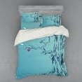 thumbnail image 2 of Ambesonne Nature Bedding Set 3 Pcs, Tree with Hearts Leaves, Twin XL, Turquoise, 2 of 3