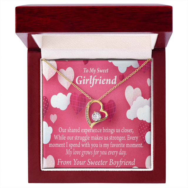 To My Girlfriend Every Moment Spent With You Girlfriend Card Forever Necklace w Message Card