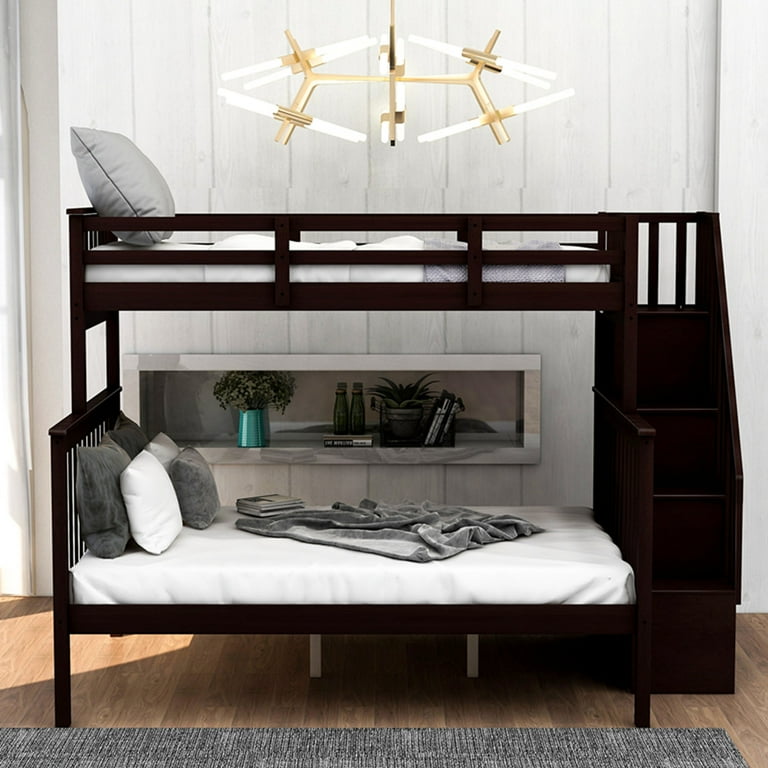 Naples Bunk Bed Espresso With Staircase And Storage