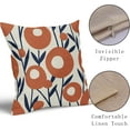 thumbnail image 3 of Navy Blue Orange Pillow Covers 20x20 Set of 2 Fall Floral Minimalist Geometry Art Flower Modern Style Decorative Throw Pillow Cases Outdoor Farmhouse Decor for Sofa Couch Bed, 3 of 6