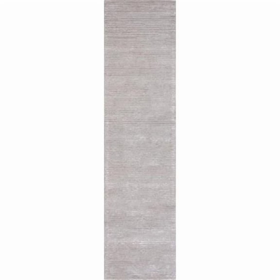 Pasargad Home Edgy 2.07' x 8' Hand-Tufted Silk and Wool Silver/Grey Runner Rug, For Indoor Space and all Age of Group