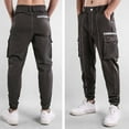 thumbnail image 4 of Zylanna Men's Casual Cargo Pants, with Pockets Stretchable Baggy Drawstring Waist Comfortable Joggers for Winter Sports Gray, 4 of 8