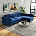 thumbnail image 6 of Owen Navy Blue Velvet Modern Living Room Corner Sectional Couch, 6 of 6