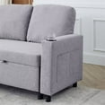 thumbnail image 7 of 78.7" L-Shaped Combo Sofa with Storage Chaise, Reversible Sleeper Sofa with Pull-out Bed, Side Pockets and Cup Holders, Living Room Furniture Sets for Tight Spaces Office Apartment, Light Gray, 7 of 7
