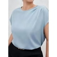 thumbnail image 5 of Women's Plus Size Polka Dot Short Sleeve T-Shirt - Summer Casual Crewneck Top - Fashion Comfort Tee, 5 of 6