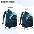 thumbnail image 2 of Lafuoo Undersea Shark Pattern Canvas Backpack, Zipper Laptop Backpack Travel Bag Sports Bag Unisex-Medium, 2 of 5