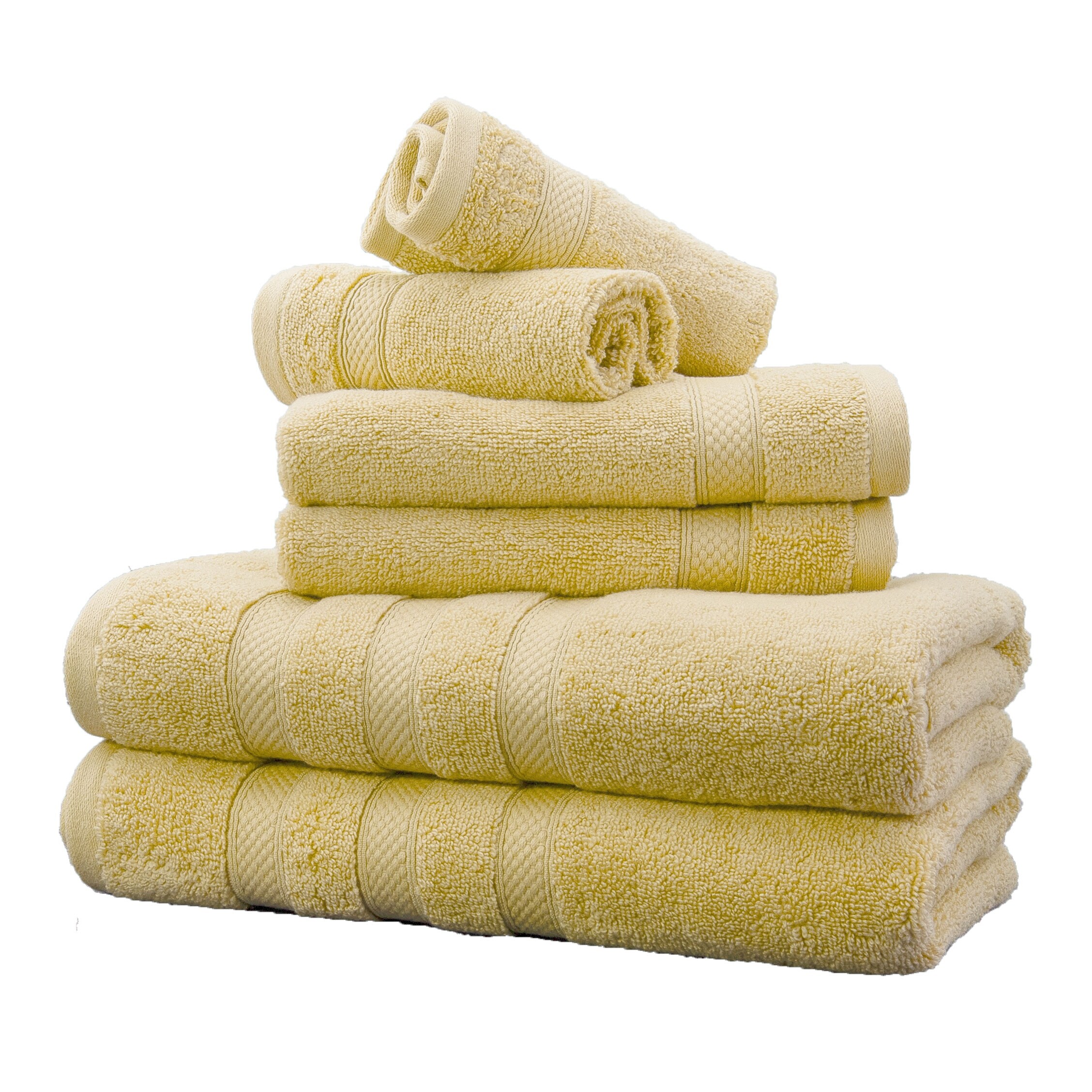 Aspen Gold (yellow) - Six-Piece Luxury 100% Cotton Towel Set Zero Twist  600GSM — YogiK