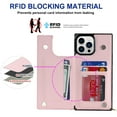 thumbnail image 5 of Dteck Slim Thin Fit Case for iPhone 13 Pro, Zipper Design Soft Silicone Shockproof Card Holder Slots Back Flip Phone Cover with Kickstand Magnetic Bracket Crossbody Shoulder Strap Case,Pink, 5 of 21