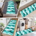 thumbnail image 6 of 2x6 Kitchen Runner Rug, Turquoise Stripes Non-Skid Rubber Backing Large Rectangle Rugs - Living Room Bedroom Home Office, Vintage Farmhouse Ripple Texture Art Indoor Floor Mat Carpets Washable Rug, 6 of 9