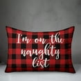 thumbnail image 2 of Creative Products I'm On The Naughty List in Buffalo Check Plaid 14x20 Spun Poly Pillow, 2 of 2