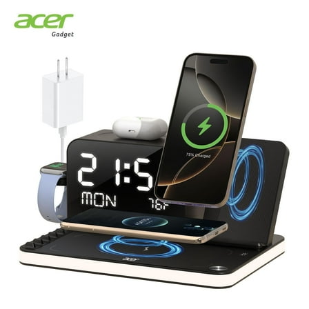 Acer 7 in 1 Wireless Charging Station: Wireless Charger iPhone Charging Station for Multiple Devices Apple - iPhone 17 16 15 14 13 12 11 Pro Max Apple Watch AirPods, Magsafe Charger Stand Samsung