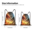 thumbnail image 2 of Disketp Red And Blue Fire Dragon B Drawstring Backpack Drawstring Gym Bags Draw String Bags for Sports, Gym, Travel, Swimming, Beach-Small, 2 of 6