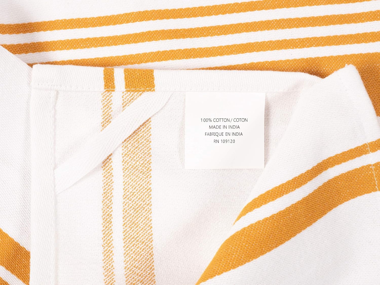 KAF Home Madison Cotton Kitchen Towels Set, Soft and Absorbent Dish Towels, 18” x 28”, Ochre, 4 Pack