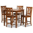 thumbnail image 1 of Bowery Hill Transitional Walnut Brown Finished Wood 5-Piece Pub Set, 1 of 9