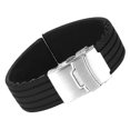 thumbnail image 1 of 18-24mm Waterproof Silicone Rubber Chic Wrist Watch Strap Band Deployment Buckle, 1 of 2