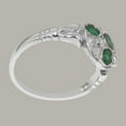 thumbnail image 4 of LBG British Made 9k White Gold Natural Emerald & Diamond Womens Statement Ring - 33 size options - Size 10, 4 of 5