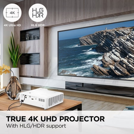 ViewSonic LS901-4K 5500 Lumens 4K Laser Projector, High Brightness with HDR Support for Home Theater, 1.7X Optical Zoom, H/V Keystone, and 360-Degree Projection for Flexible Setup