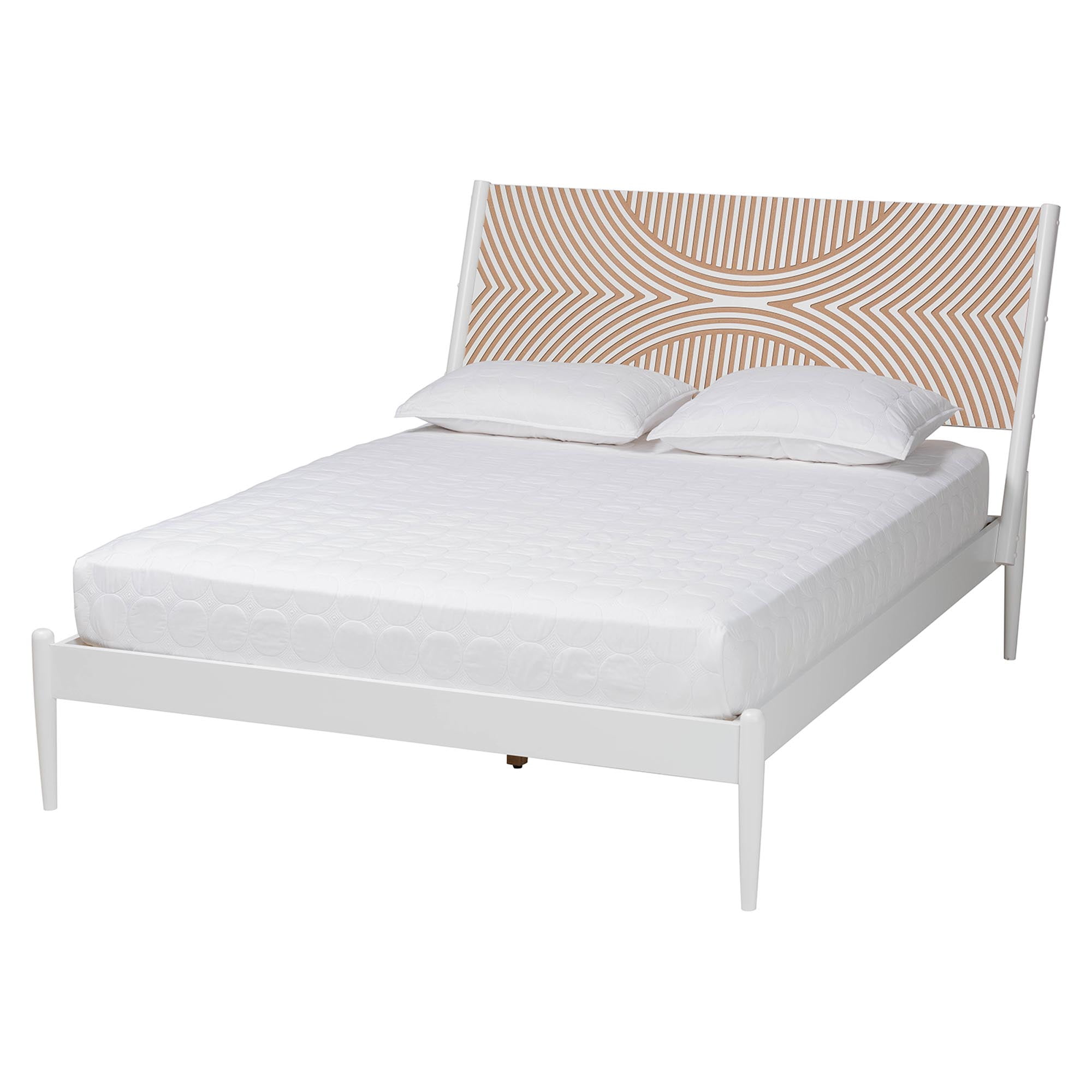Baxton Studio Louetta Coastal Platform bed, Queen, White