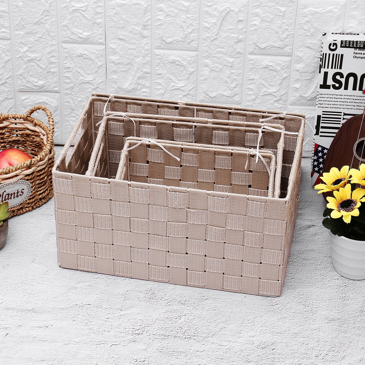 Buy Wicker Baskets 3Pcs, Woven Baskets for Storage, Wicker Laundry