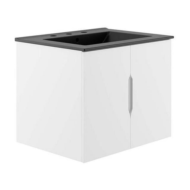 Modway Vitality 24" Bathroom Vanity in White Black