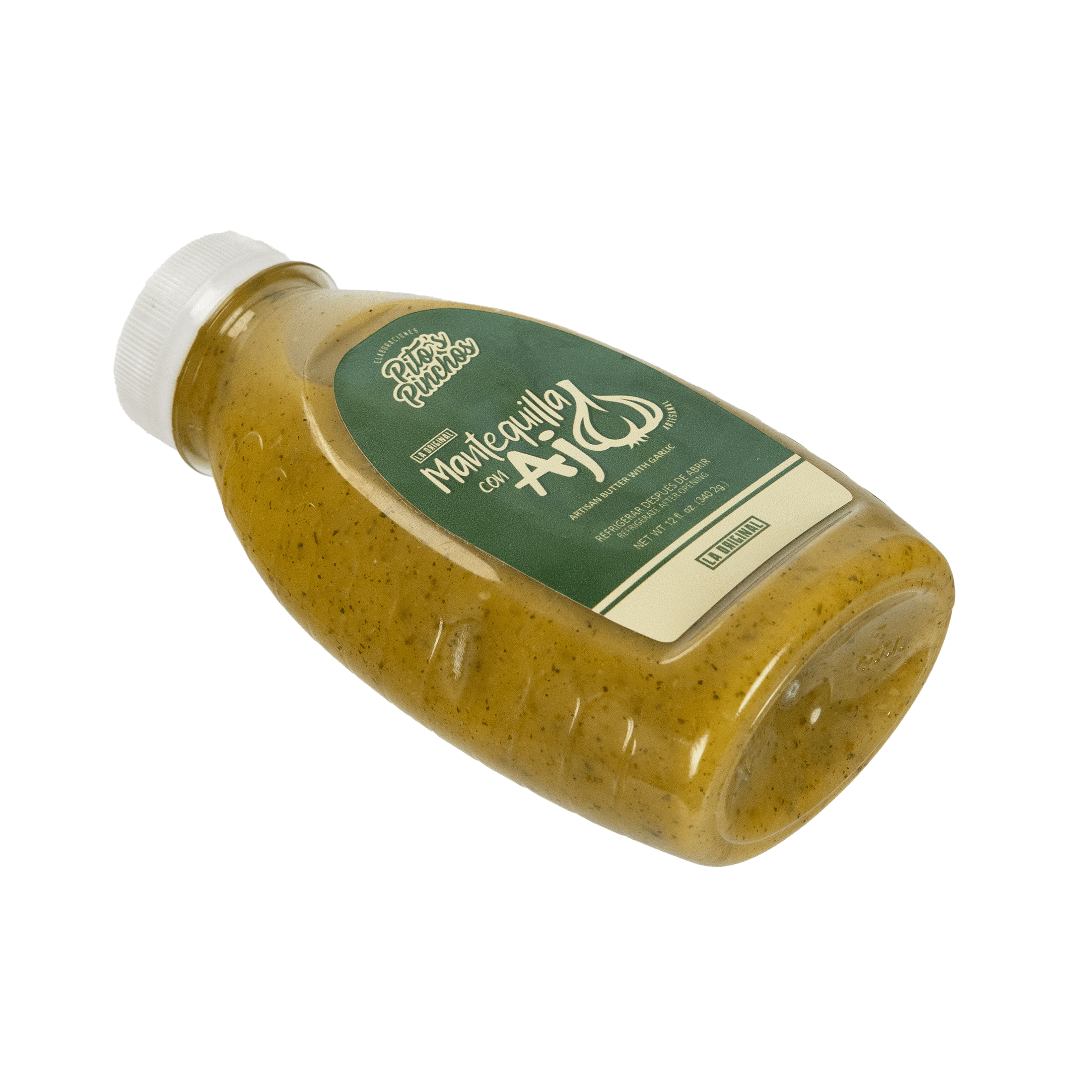 PITO'S PINCHOS Liquid Artisan Butter with Garlic Seasoning 12 oz, Regular Size Plastic Bottle