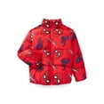 thumbnail image 4 of Spider-Man Little and Big Boys Graphic Zip Puffer Jacket, Lightweight, Sizes 4-12, 4 of 6