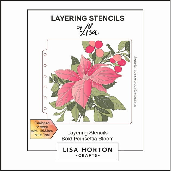 Lisa Horton Crafts Layering Stencils-Bold Poinsettia Bloom