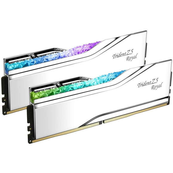 G.SKILL Trident Z5 Série Royale (Intel XMP 3.0) DDR5 RAM 96GB (2x48 Go) 6400MT/s CL32-39-39-102 1.35V Mémoire d'Ordinateur de Bureau UDIMM - Argent (F5-6400J3239F48GX2-TR5S)