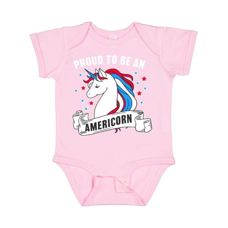 

Inktastic Proud To Be an Americorn with Unicorn and Stars Boys or Girls Baby Bodysuit