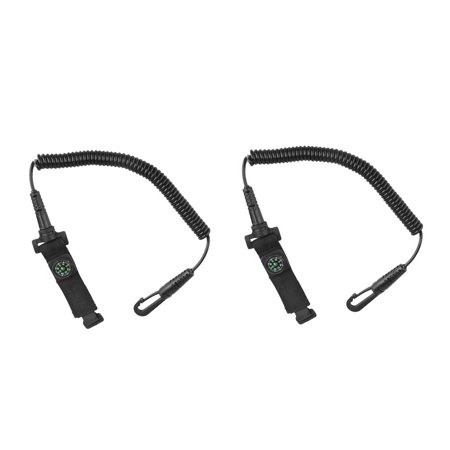 2 Pieces 20"""" Nylon Stretch Kayak Leash Fishing Rod Pole Holder Lanyard Keeper Tether Clip Accessories for on Top Kayak
