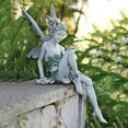 thumbnail image 2 of Estatua de hada de las flores con alas de ángel para decoración de jardín, figura de hada, adornos de jardín, figuras de elfos mágicos sentados Tudor y Turek, decoración de jardín de resina, 2 of 2