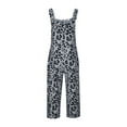 thumbnail image 6 of wycnly Jumpsuits for Women Dressy Loose Pocket Adjustable Strap Plus Size Vintage Long Jumpsuits Overalls Summer Square Neck Sleeveless Leopard Print Maxi Formal Rompers Gray s, 6 of 7